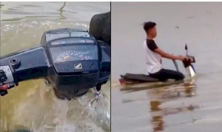 Motor Jadul Ajaib, Mampu Sebrangi Medan Banjir Tanpa Macet atau Ngadat! Gokils