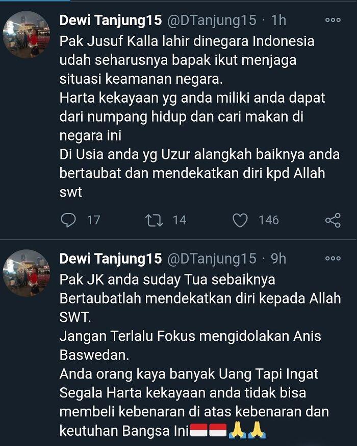 Pakai Tangan KPK Hantam PDIP-Gerindra, Dewi Tanjung Minta JK Tobat