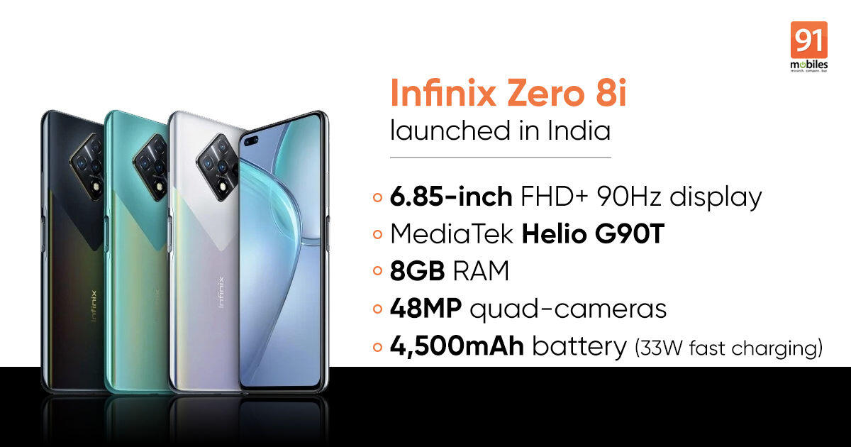 Infinix Zero 8i Launching di India Bawa Dual Kamera dan Refresh Rate 90Hz