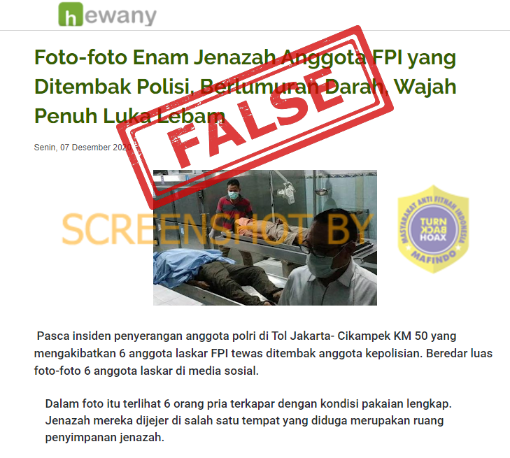 ...6 Jenazah Anggota FPI yg Ditembak Polisi, Berlumuran Darah, Wajah Penuh Luka Lebam