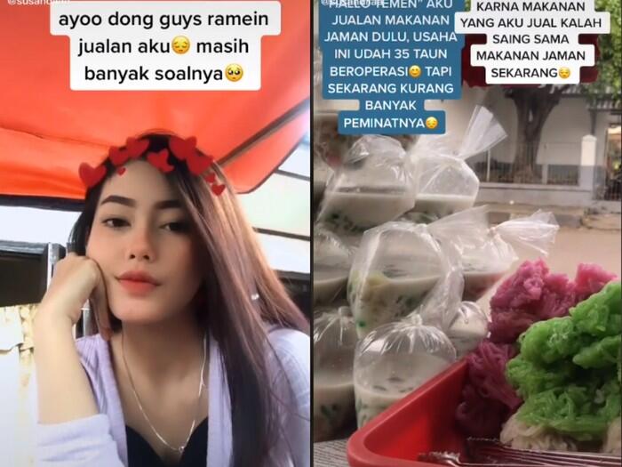 Jualan di TikTok, Penjual Jajan Pasar Cantik Ini Curi Perhatian