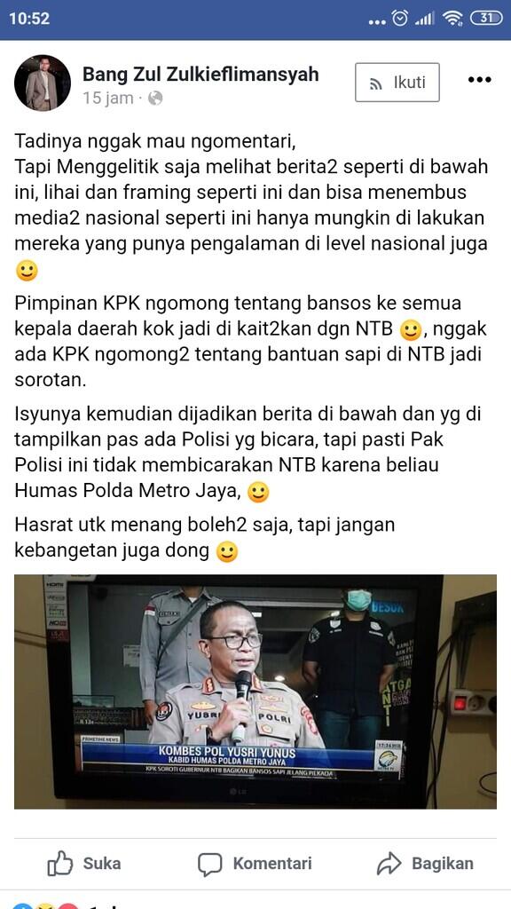Korupsi Sapi PKS di NTB, Gubernur Tuding Kapolda
