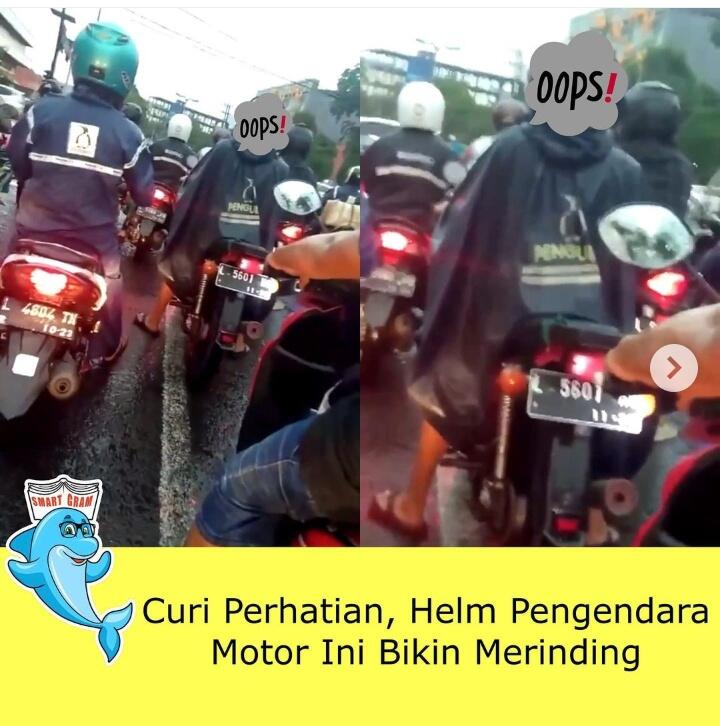 Bikin Merinding!!! Desain Helm Pengendara Ini Malah Nyeremin