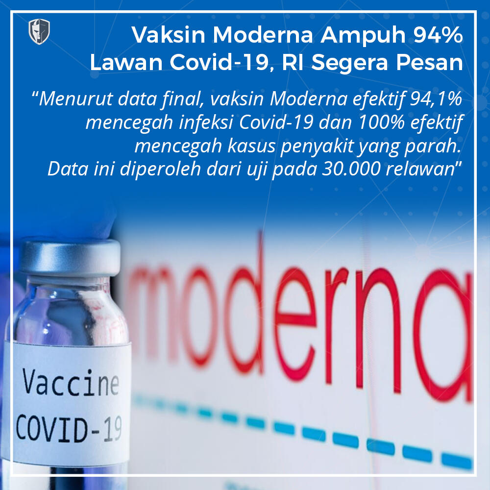 Vaksin Moderna Ampuh 94% Lawan Covid-19, RI Segera Pesan