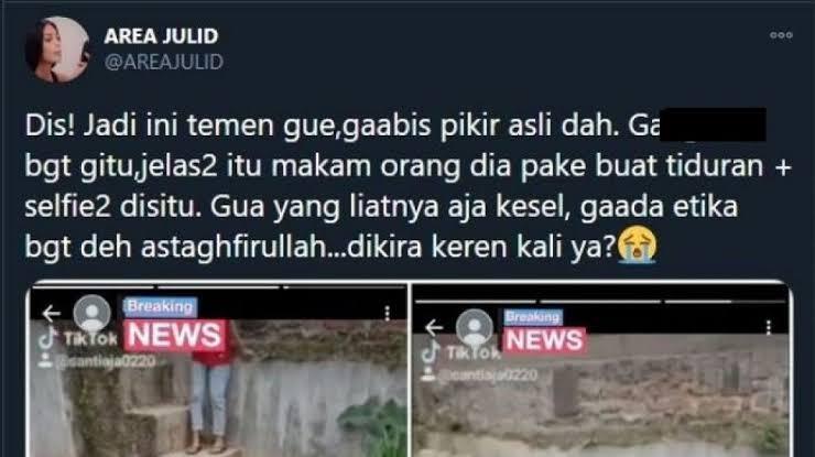 4 Cewek Bikin Konten Di Kuburan!! Sambil Tiduran Dan Tingkah Sok Asik, Auto Di Hujat