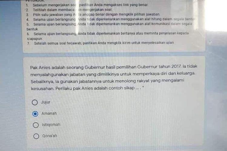 Beredar Foto Soal Ujian Sekolah Singgung Anies-Mega, Kemdikbud Selidiki