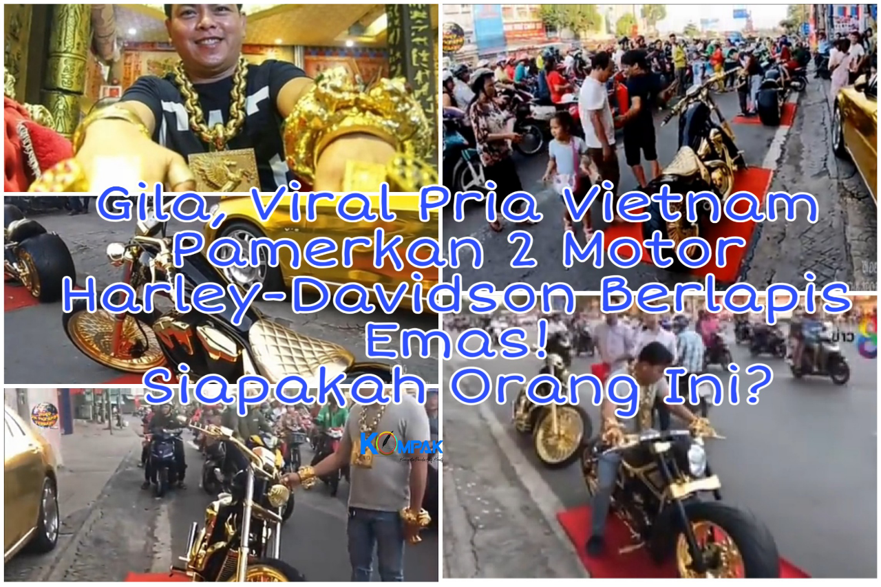 Gila, Viral Pria Vietnam Pamerkan 2Motor Harley Davidson Berlapis Emas! Siapakah Dia?