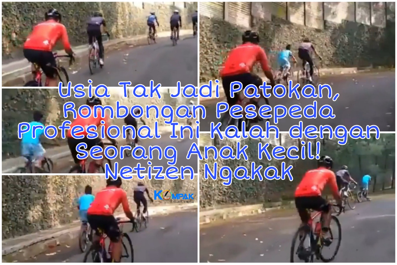 Memalukan, Rombongan Pesepeda Profesional Kalah dengan Anak Kecil di Tanjakan! Lucu