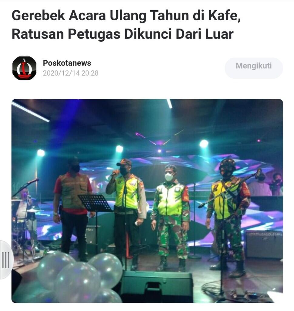 Gerebek Acara Ulang Tahun di Kafe, Ratusan Petugas Dikunci Dari Luar