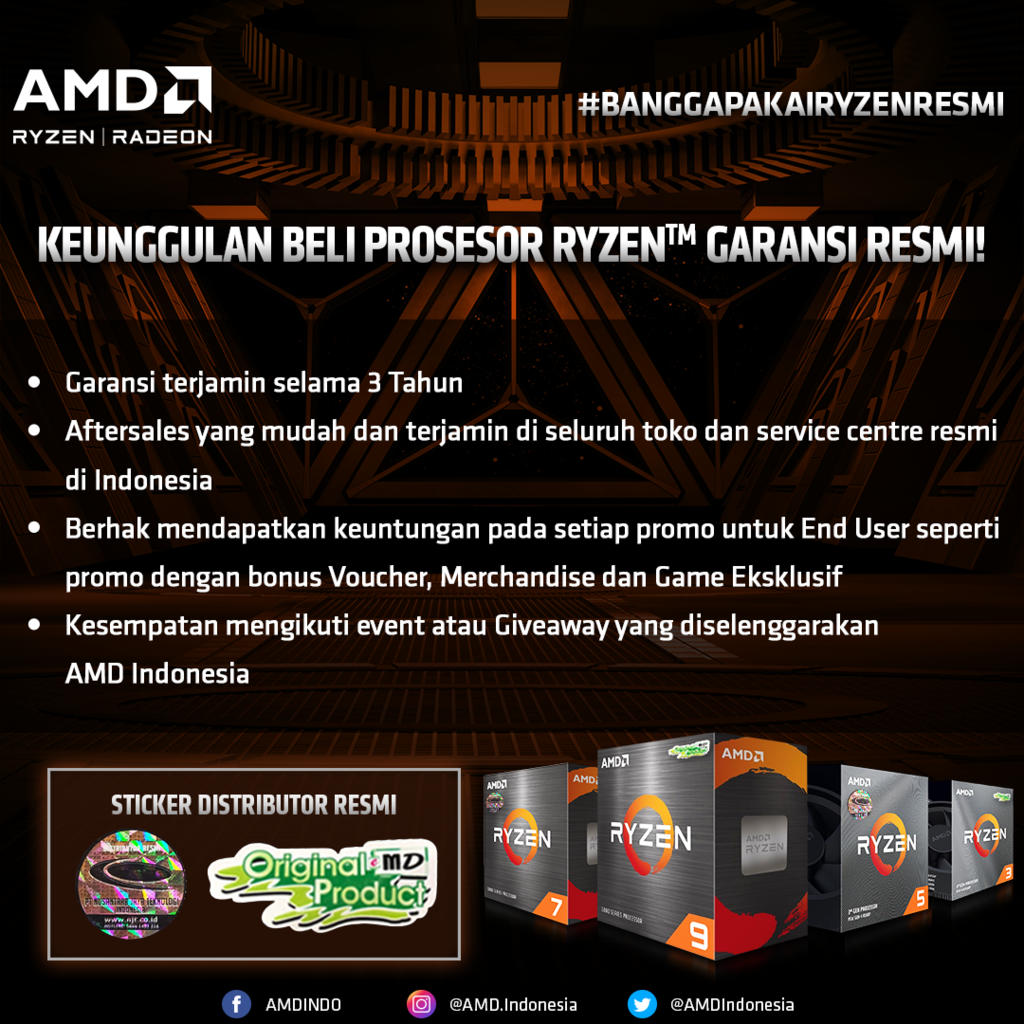 Gunakan Produk AMD Bergaransi Resmi! Dapatkan Privilage-nya!