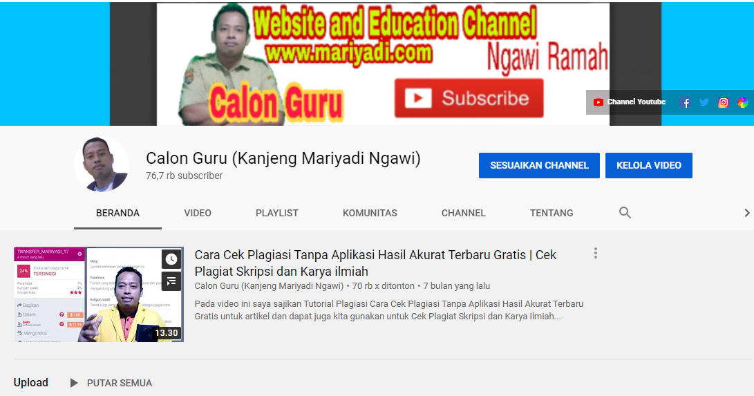 Calon Guru, Channel YouTube Edukasi oleh YouTuber Ngawi Jawa Timur