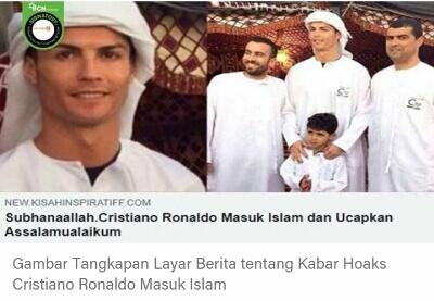 Cek Fakta: Hoaks Kabar Cristiano Ronaldo Masuk Islam pada 8 Desember 2020