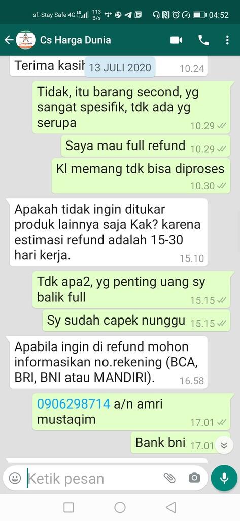 [Komplain] HARGADUNIA 5 BULAN REFUND BELUM CAIR