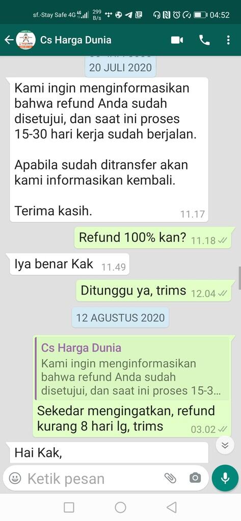 [Komplain] HARGADUNIA 5 BULAN REFUND BELUM CAIR