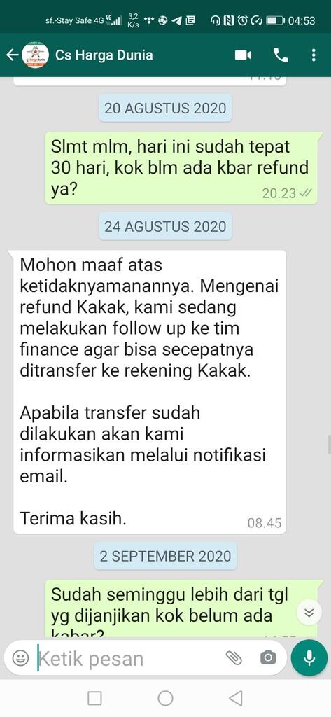 [Komplain] HARGADUNIA 5 BULAN REFUND BELUM CAIR