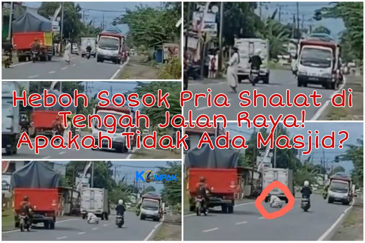 Heboh Sosok Pria Misterius Shalat di Tengah Jalan Raya! Apakah Tidak Ada Masjid?