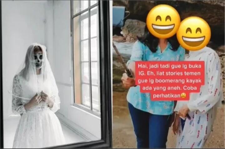 Lagi Asyik Berfoto Selfie Ada yang Ngintip, Beneran Mbak Kunti? Takut!