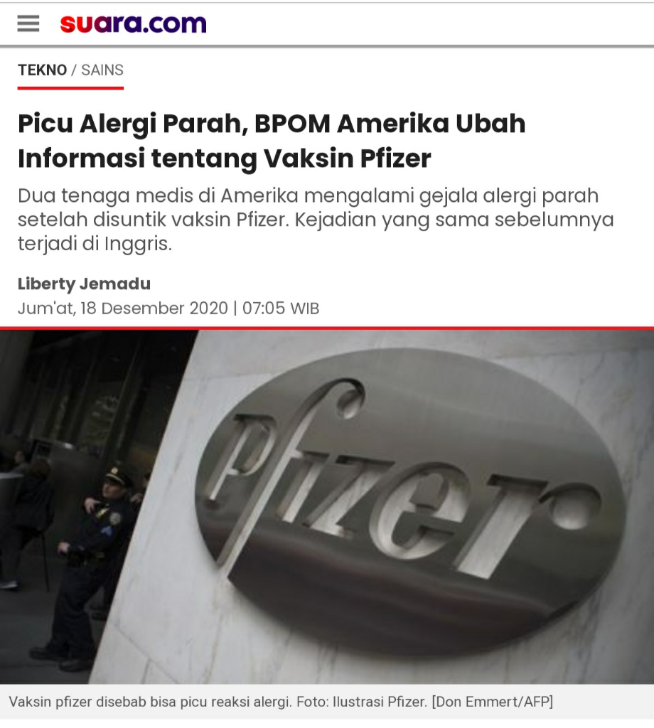 Lagi, Petugas Medis Alami Reaksi Parah Usai Disuntik Vaksin Corona Pfizer