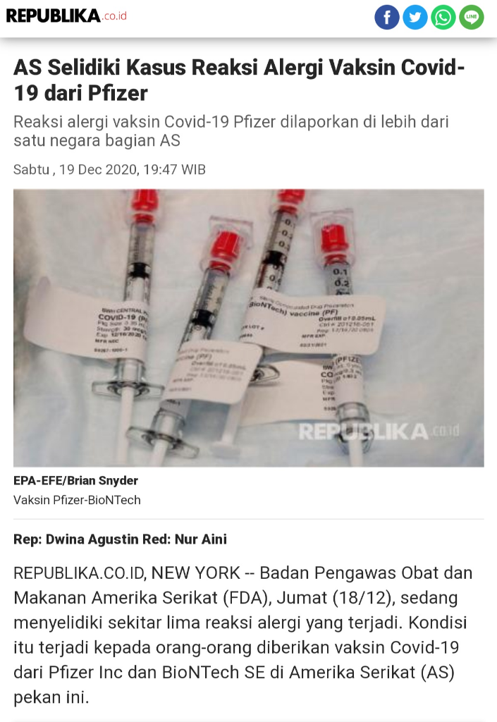 Lagi, Petugas Medis Alami Reaksi Parah Usai Disuntik Vaksin Corona Pfizer