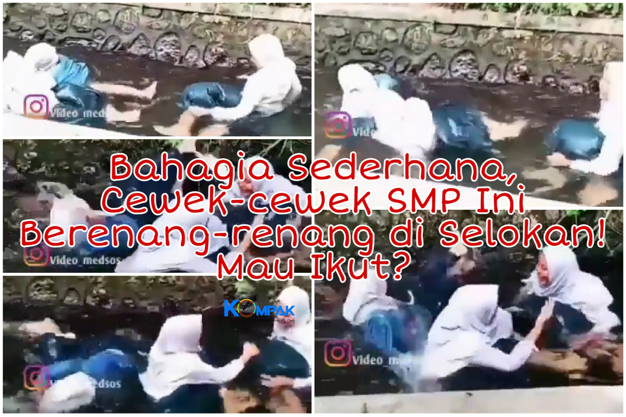 Bahagia Sederhana, Cewek-cewek Remaja SMP Ini Berenang-renang di Selokan! Mau Ikutan?