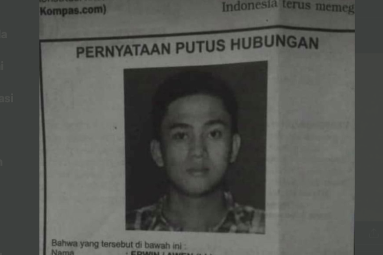 Surat Putus Hubungan jadi viral! Gegara Nampang di Koran