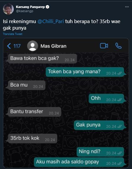 Gibran Diduga Terseret Korupsi Bansos, Kaesang Heran Isi Rekening Masnya