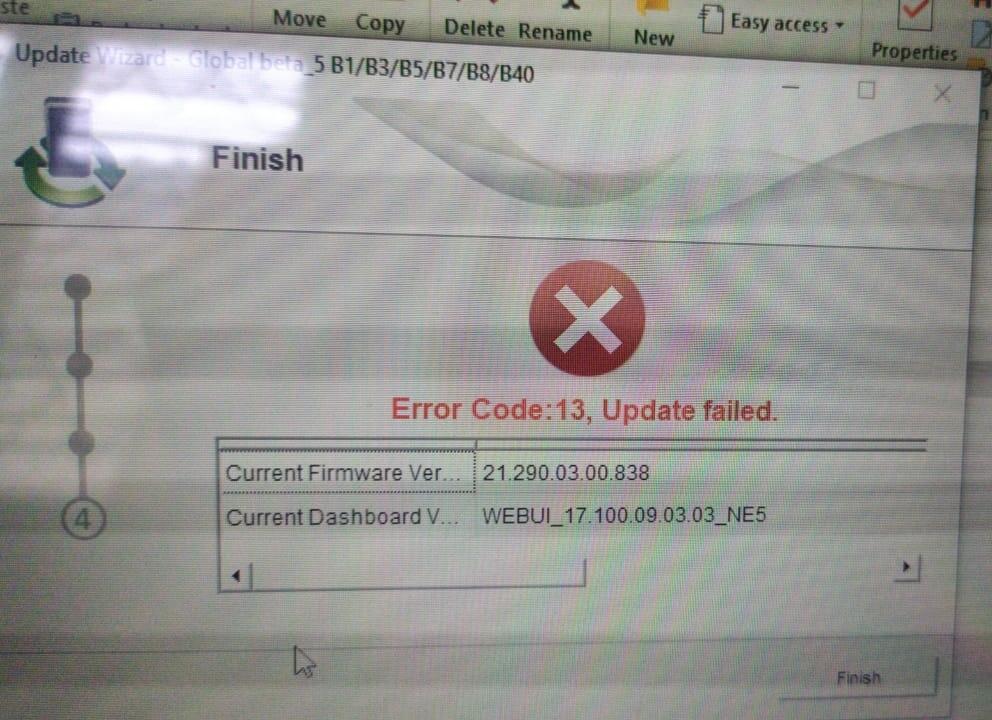 Error code 13. Error code 13