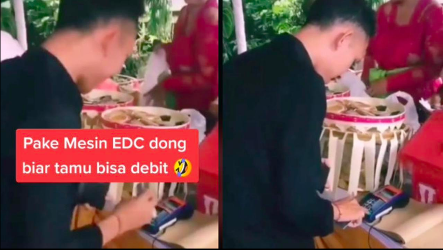 Unik, Pernikahan Sediakan Mesin EDC untuk Tamu Beri Sumbangan