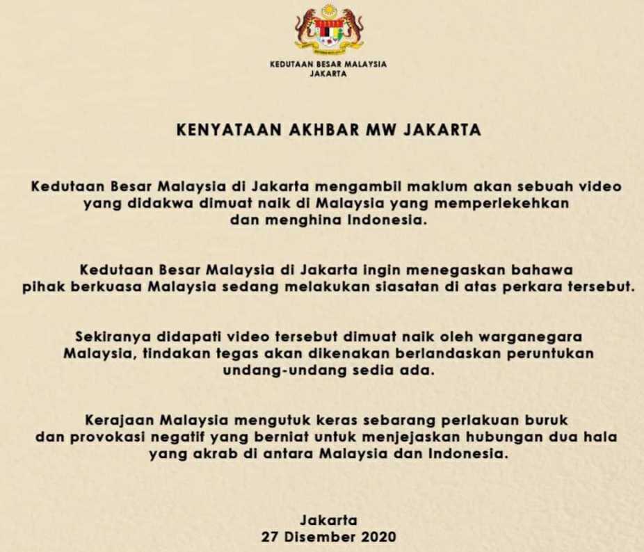 Pemerintah Malaysia Kecam Parodi Penghinaan Lagu Indonesia Raya