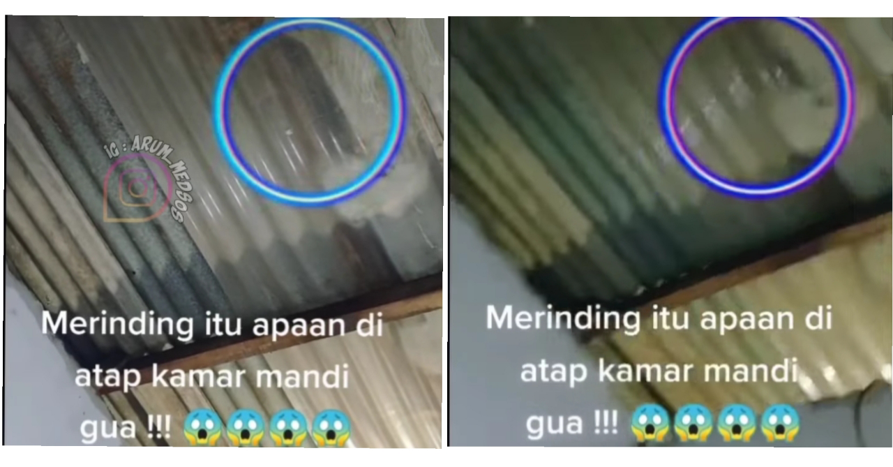 Merinding! Sosok Misterius di Atas Atap Kamar Mandi, Netizen: Kunti Ngintip?