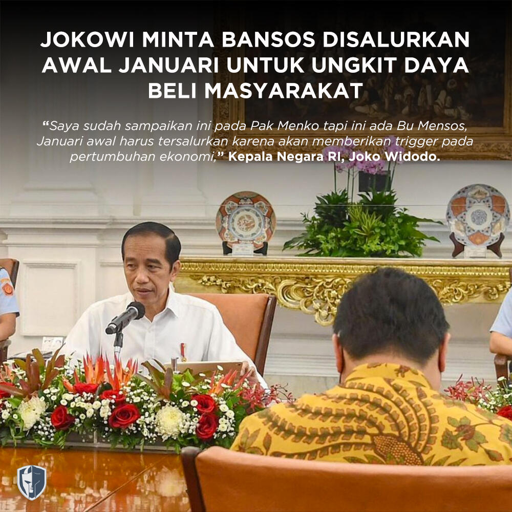 Jokowi Minta Bansos Disalurkan Awal Januari untuk Ungkit Daya Beli Masyarakat