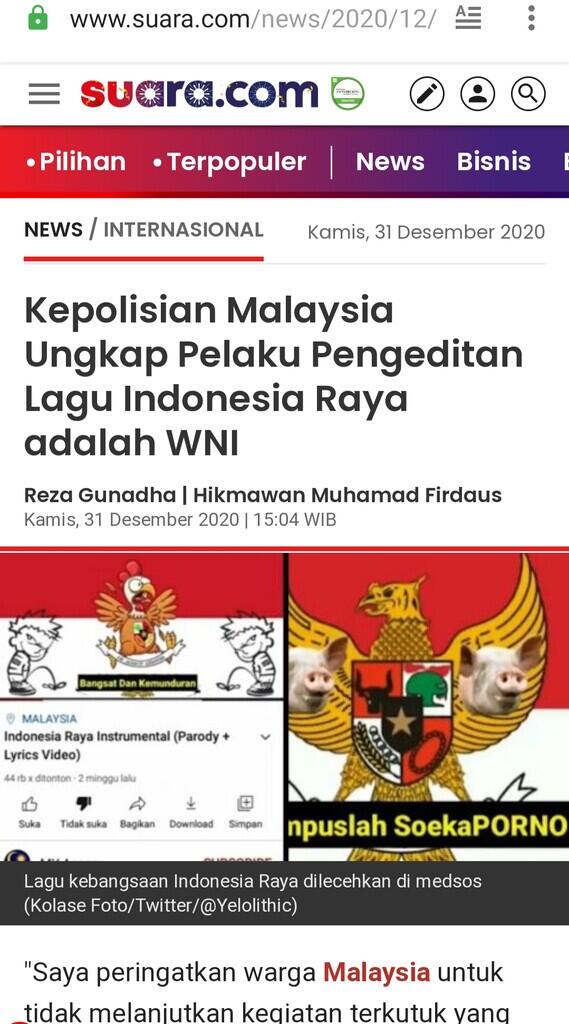 Kepolisian Malaysia Ungkap Pelaku Pengeditan Lagu Indonesia Raya adalah WNI