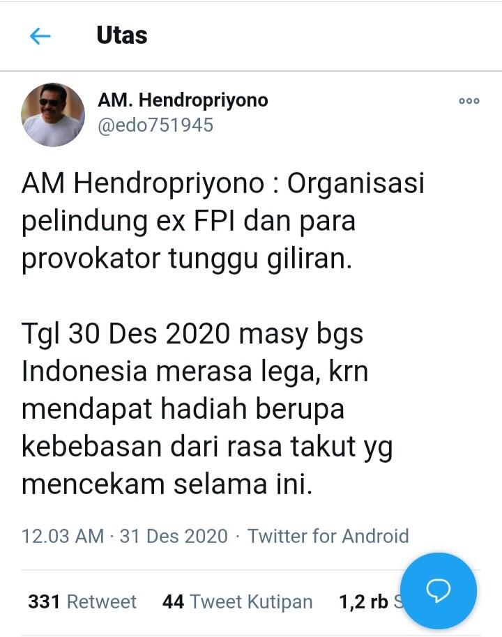 Pemerintah Larang FPI, Hendropriyono: Organisasi Pelindungnya Tunggu Giliran