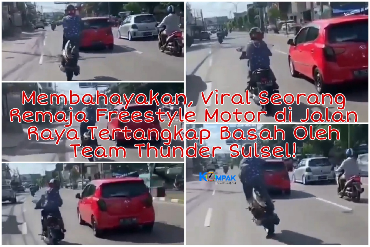 Viral, Seorang Remaja Freestyle Motor di Jalan Raya Tertangkap Basah Team Thunder! 