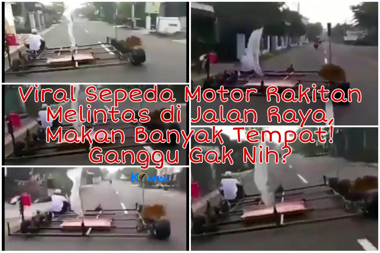 Viral Motor Rakitan Aneh Melintas di Jalan Raya, Lebarnya Bikin Geleng-geleng! Parah