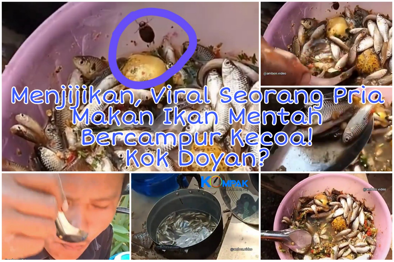 Menjijikan, Viral Seorang Pria Makan Ikan Mentah Bercampur Kecoa Hidup! Kok Doyan Ya?