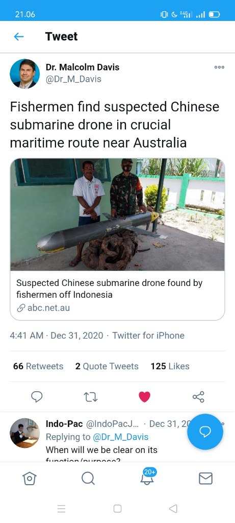 'Kebobolan Lagi' - Drone Bawah Laut Kembali Memasuki Wilayah Laut Indonesia