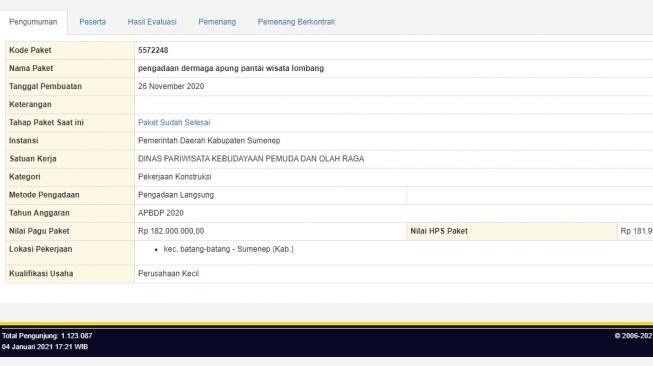 Habiskan APBD Rp 182 Juta, Wujud Dermaga Pantai Lombang Sumenep Bikin Heran