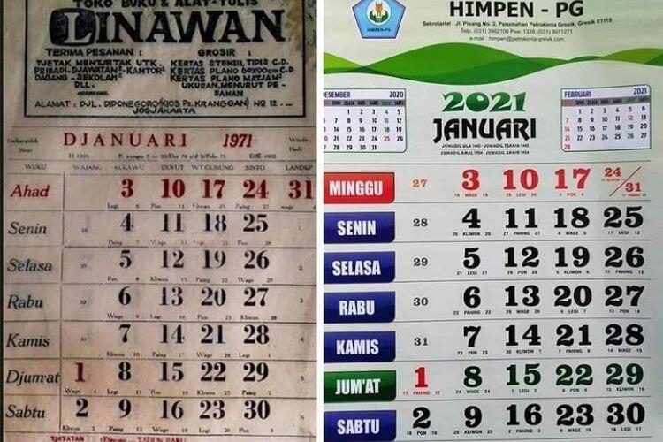 Viral! Kalender Tahun 2021 disebut Sama dengan Kalender 1971, Benar Gak Sih?