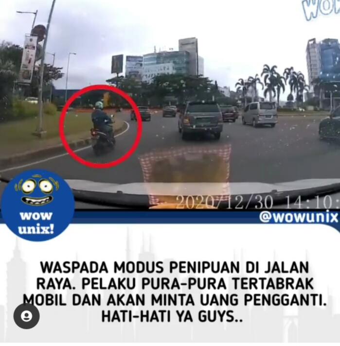 Waspada Pelaku Kejahatan di Jalan Raya, Pura-pura Tertabrak dan Memeras Korban!