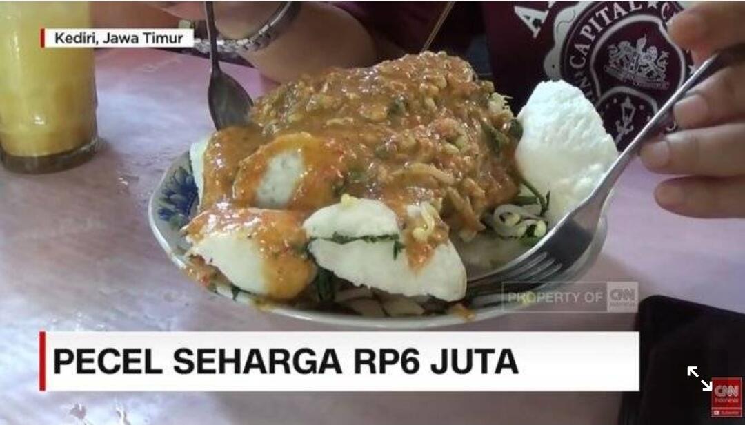 Menengok Warung Pecel Viral di Kediri, Satu Porsi Harganya Rp6 Juta