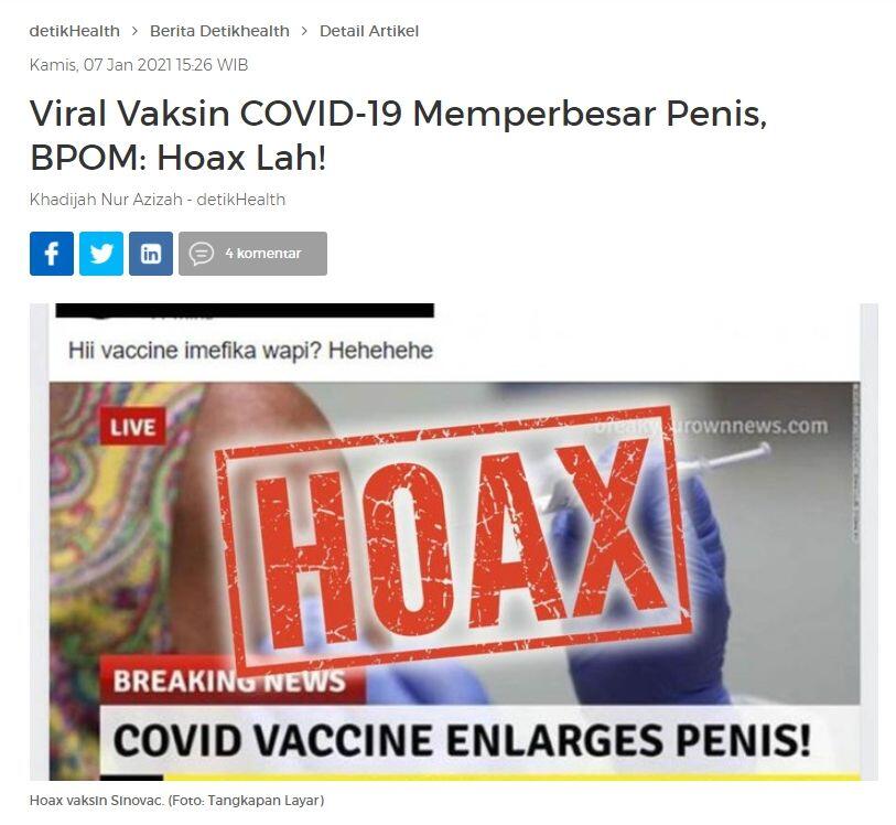 Heboh Vaksin Sinovac Disebut Bisa Buat Penis Membesar, Begini Kata Ahli