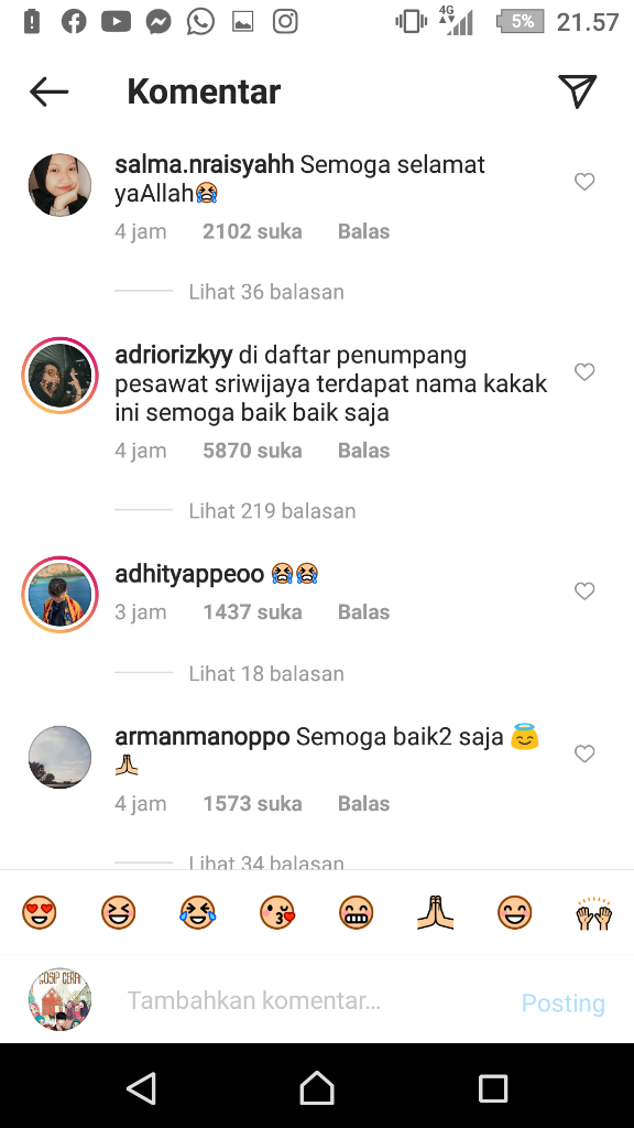 Diduga Menjadi Salah Satu Penumpang SJ 182, Akun Instagram Ini Dibanjiri Pengikut