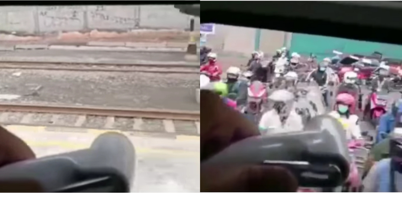 Salut! Pria Ini Beri Pelajaran ke Pengendara yang Melewati Batas Rel Kereta Api