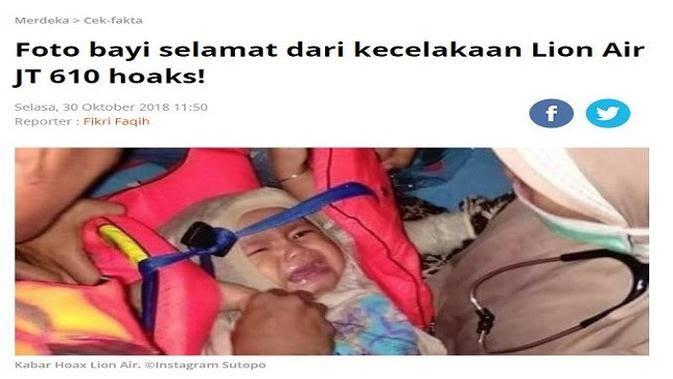 Cek Fakta Ditemukan Bayi Selamat Dari Pesawat Sriwijaya Air SJ 182