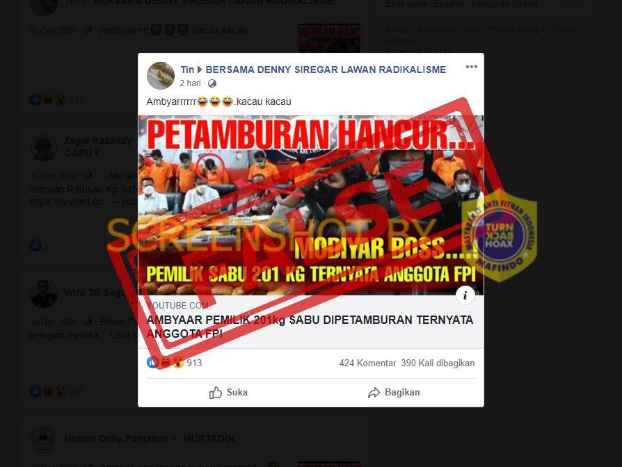 Pemilik Sabu 210 Kg di Petamburan Ternyata Anggota FPI