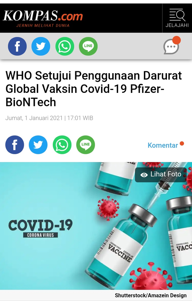 Vaksinasi Covid-19 untuk Nakes Mulai Besok, Masyarakat Umum Baru April