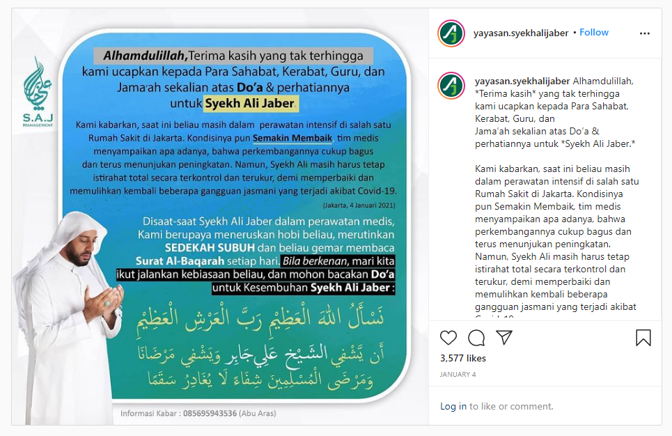 Syekh Ali Jaber Kritis