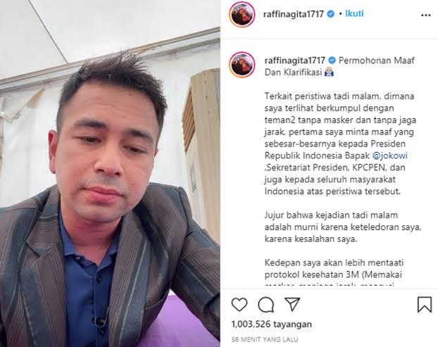 Raffi Ahmad Minta Maaf, Gara-Gara Habis Vaksin, Party Dan Berkerumun Tanpa Masker
