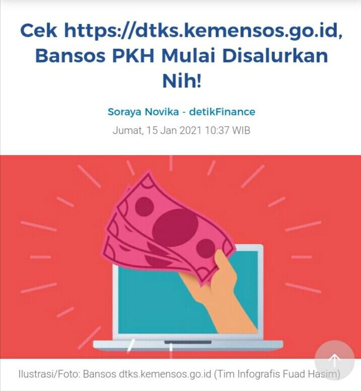 "Cek https://dtks.kemensos.go.id, Bansos PKH Mulai Disalurkan Nih!
